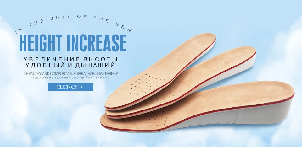 KOTLIKOFF Height Increase Insoles For Growth 1.5/2.5/3.5cm Invisible Height Lift Insole Inner Shoes Sole Heel Heightening Insert