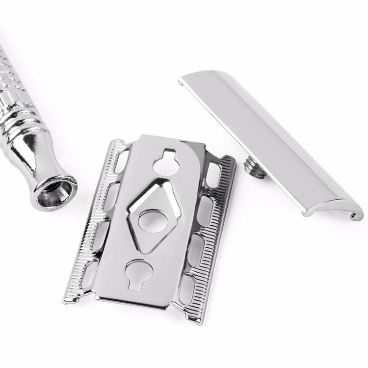 Qshave Short Handle Classic Safety Razor Double Edge Mens Shaving Razor Gift Box Pack Cure Handle, 1 Razor & 5 blades