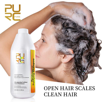 PURC Hair Purifying Shampoo Conditioner Keratin Hair Treatment Straightening Smoothing Professional Hair Care Salon Products