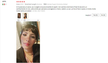 Natural Straight Synthetic Blunt Bangs High Temperature Fiber Brown Women Clip-In Full Bangs With Fringe Of Hair 6 Inch Leeons