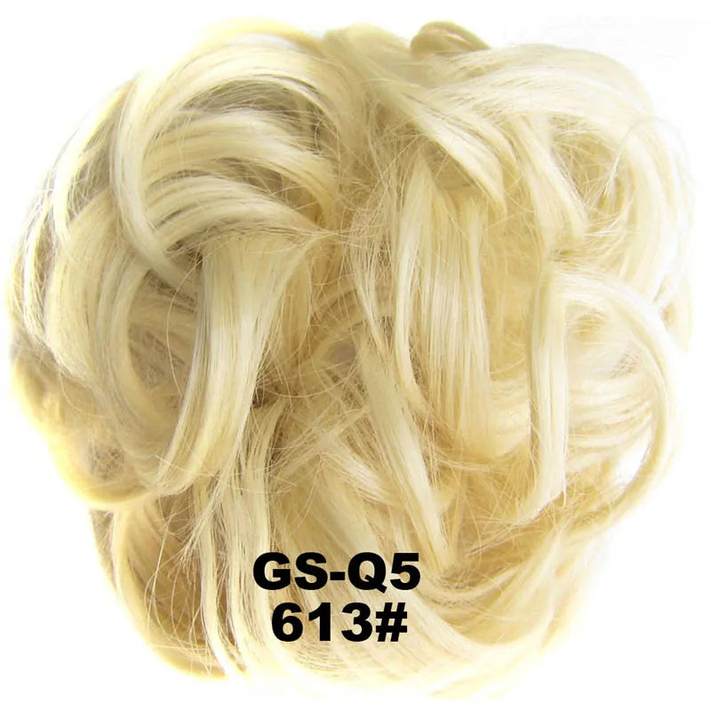 Jeedou Messy Bun Chignon Donut Hair Pad Elastic Hair Rope Rubber Band Synthetic Hairpiece Hair Accessories for Women