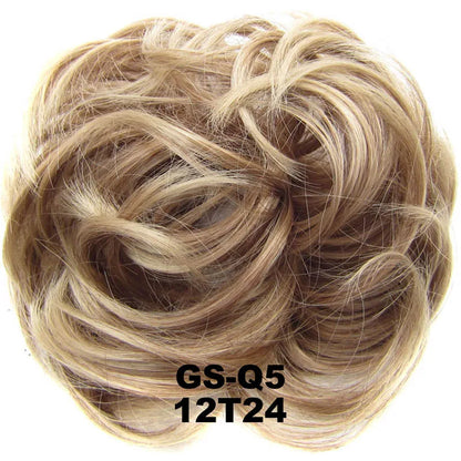 Jeedou Messy Bun Chignon Donut Hair Pad Elastic Hair Rope Rubber Band Synthetic Hairpiece Hair Accessories for Women