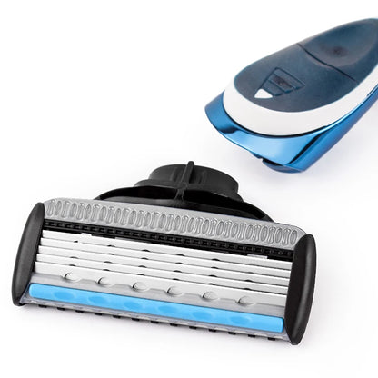 QSHAVE Blue Series 5-Layer USA Blade Manual Razor Men Shaving Razor with 2 Pieces X5 Blade QSHAVE Name