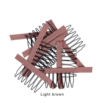 5 Colors Lace Wig Clips Steel Tooth Polyester Durable Cloth Wig Combs for Wig Making Tools Wig Accessories Tools 10pcs/lot