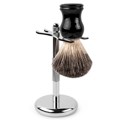 Qshave Man Pure Badger Hair Shaving Brush 100% Original for Razor Edge Safety Straight Classic Safety Razor 11.5cm x 5.2cm