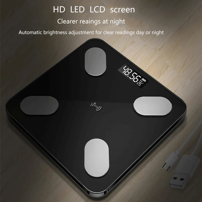 Bluetooth Body Fat Bathroom Scale Led Bathroom Weight Balance Body Composition Analyzer