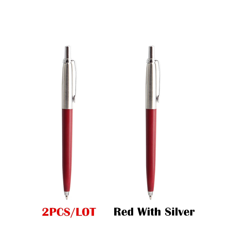2/6/10/PCS GENKKY Ballpoint Pen Metal Materiall Press Style Ball Pens For School Office Writing Point 0.7mm Ink Color Black Blue