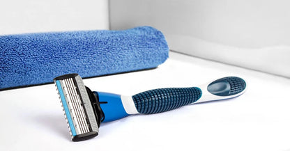 QSHAVE Blue Series 5-Layer USA Blade Manual Razor Men Shaving Razor with 2 Pieces X5 Blade QSHAVE Name