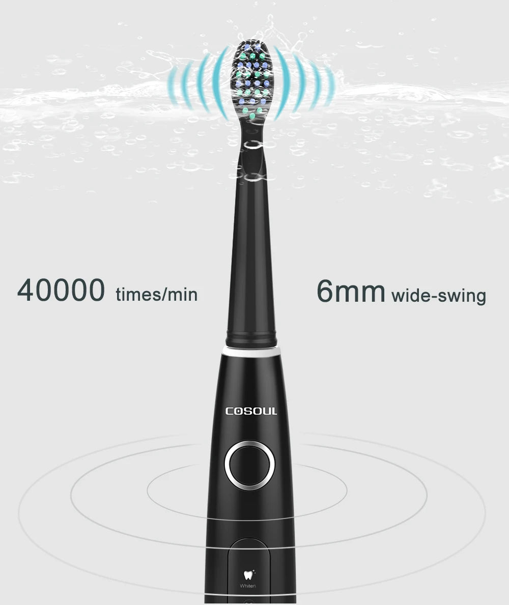 Electric Toothbrush Sonic Rechargeable Top Quality Smart Chip Toothbrush Head Replaceable Whitening Healthy Best Gift !