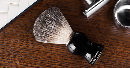 Qshave Man Pure Badger Hair Shaving Brush 100% Original for Razor Edge Safety Straight Classic Safety Razor 11.5cm x 5.2cm