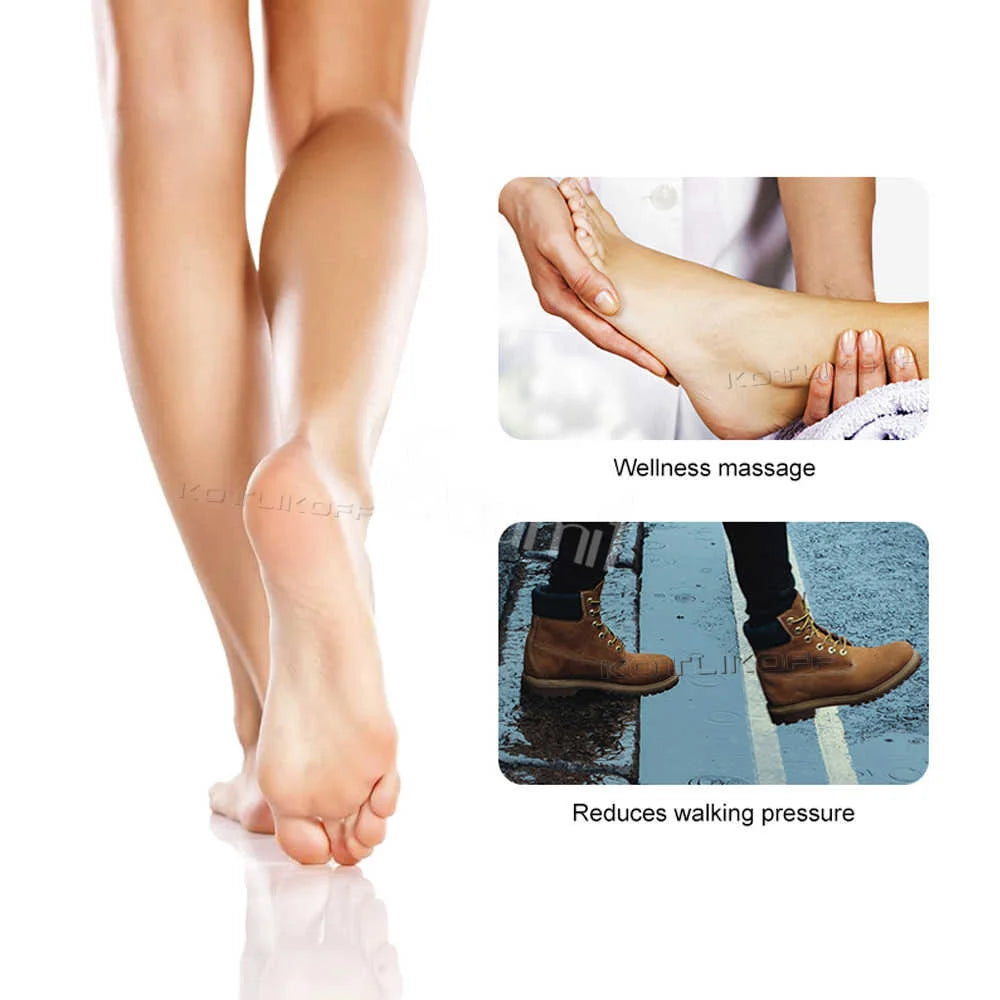 KOTLIKOFF High Quality Leather Orthotics Insole For Flat Foot Arch Support 25mm Orthopedic Silicone Insoles For Men And Women