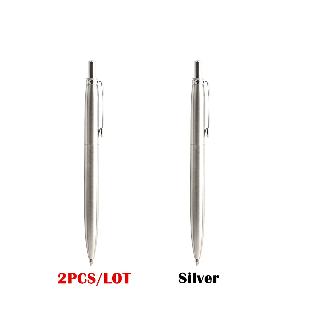 2/6/10/PCS GENKKY Ballpoint Pen Metal Materiall Press Style Ball Pens For School Office Writing Point 0.7mm Ink Color Black Blue