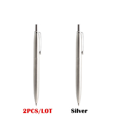 2/6/10/PCS GENKKY Ballpoint Pen Metal Materiall Press Style Ball Pens For School Office Writing Point 0.7mm Ink Color Black Blue