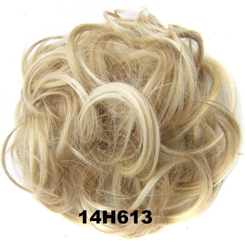 Jeedou Messy Bun Chignon Donut Hair Pad Elastic Hair Rope Rubber Band Synthetic Hairpiece Hair Accessories for Women