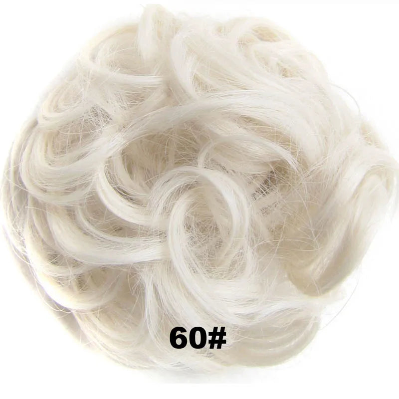 Jeedou Messy Bun Chignon Donut Hair Pad Elastic Hair Rope Rubber Band Synthetic Hairpiece Hair Accessories for Women