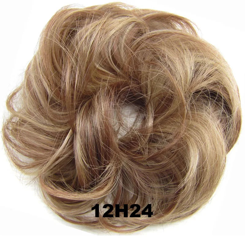 Jeedou Messy Bun Chignon Donut Hair Pad Elastic Hair Rope Rubber Band Synthetic Hairpiece Hair Accessories for Women