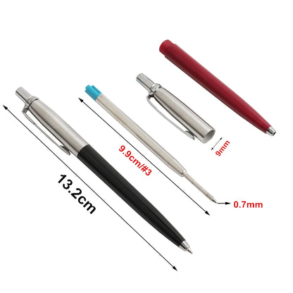 2/6/10/PCS GENKKY Ballpoint Pen Metal Materiall Press Style Ball Pens For School Office Writing Point 0.7mm Ink Color Black Blue