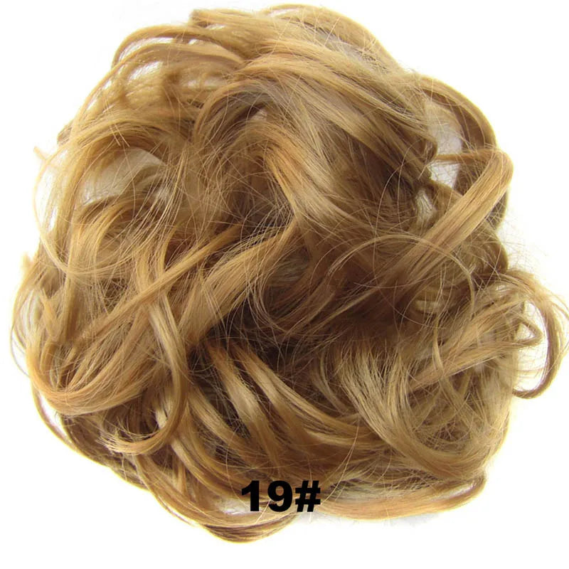 Jeedou Messy Bun Chignon Donut Hair Pad Elastic Hair Rope Rubber Band Synthetic Hairpiece Hair Accessories for Women