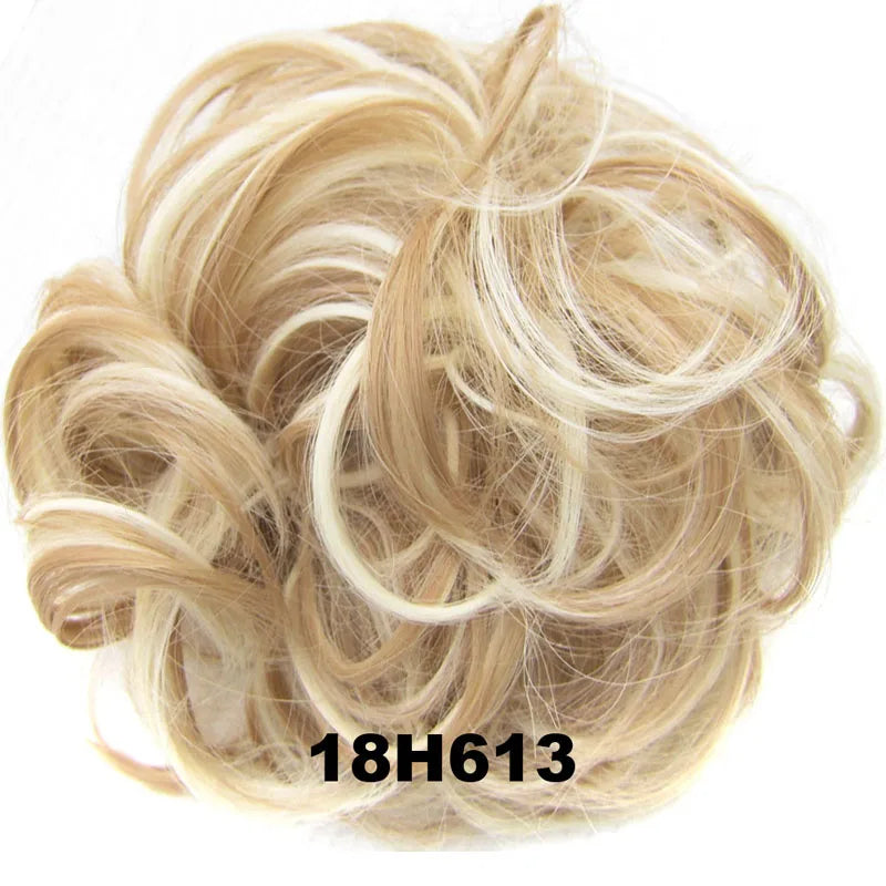 Jeedou Messy Bun Chignon Donut Hair Pad Elastic Hair Rope Rubber Band Synthetic Hairpiece Hair Accessories for Women