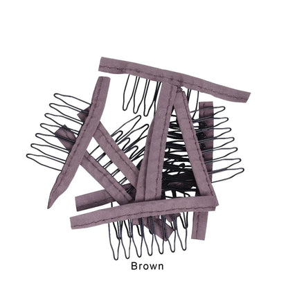 5 Colors Lace Wig Clips Steel Tooth Polyester Durable Cloth Wig Combs for Wig Making Tools Wig Accessories Tools 10pcs/lot