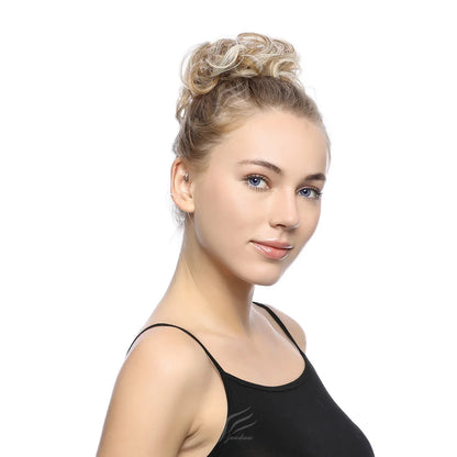 Jeedou Messy Bun Chignon Donut Hair Pad Elastic Hair Rope Rubber Band Synthetic Hairpiece Hair Accessories for Women