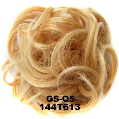 Jeedou Messy Bun Chignon Donut Hair Pad Elastic Hair Rope Rubber Band Synthetic Hairpiece Hair Accessories for Women
