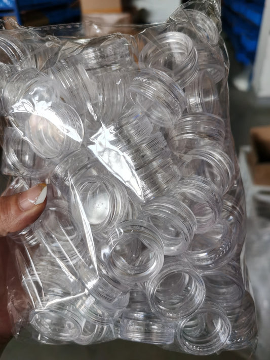 100PCS 3G Transparent Cream Jar, 3CC Mini Empty Clear Sample Container,Empty Cosmetic Containers Recipientes de Plastico
