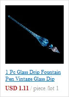 1 Pc Glass Drip Fountain Pen Vintage Glass Dip Dipping Pen Signature Filling Ink Fountain Pens With Gift Box New