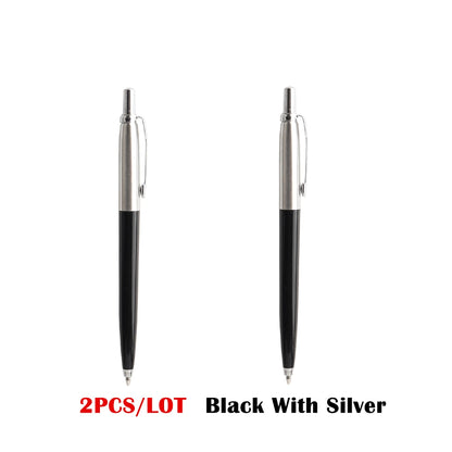 2/6/10/PCS GENKKY Ballpoint Pen Metal Materiall Press Style Ball Pens For School Office Writing Point 0.7mm Ink Color Black Blue