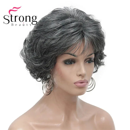 Short Curly Dark Auburn Synthetic Hair Full wig Women's Thick Wigs For Everyday