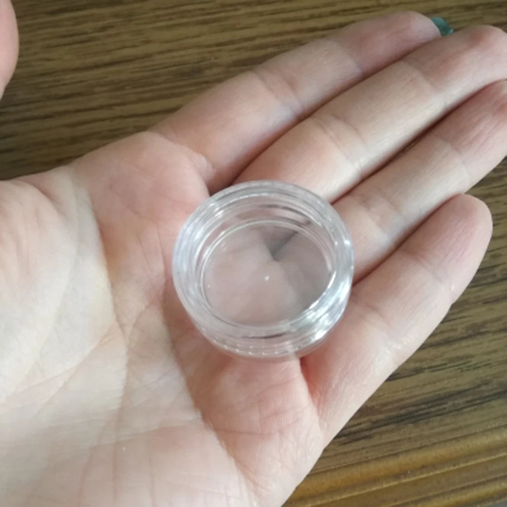 100PCS 3G Transparent Cream Jar, 3CC Mini Empty Clear Sample Container,Empty Cosmetic Containers Recipientes de Plastico