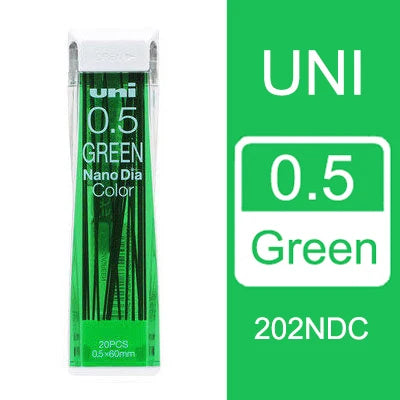 Japan Uni Nano Dia Color 0.5-202NDC Colored Mechanical Pencil Leads Refills 0.5mm Writing Supplies 202NDC Stationery