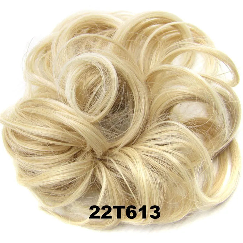 Jeedou Messy Bun Chignon Donut Hair Pad Elastic Hair Rope Rubber Band Synthetic Hairpiece Hair Accessories for Women
