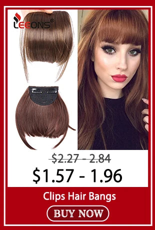 Leeons Synthetic Hair Extensions With Clips Heat Resistant Straight Hair Extensions Color Colored Black Hair Clip Womens 12G/Pcs
