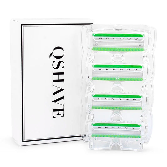 QShave Green Series Blade Lady Personalized Shaving Razor X5 USA Blade Women Razor Blade, 4 / 8 /16 Cartridges