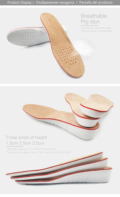 KOTLIKOFF Height Increase Insoles For Growth 1.5/2.5/3.5cm Invisible Height Lift Insole Inner Shoes Sole Heel Heightening Insert