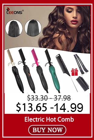 Leeons Synthetic Hair Extensions With Clips Heat Resistant Straight Hair Extensions Color Colored Black Hair Clip Womens 12G/Pcs