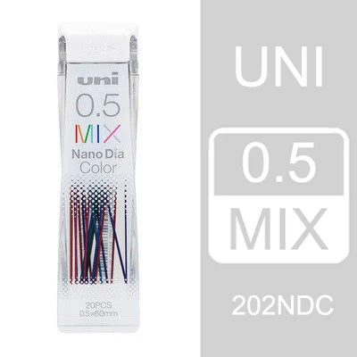 Japan Uni Nano Dia Color 0.5-202NDC Colored Mechanical Pencil Leads Refills 0.5mm Writing Supplies 202NDC Stationery