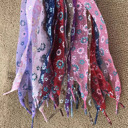 11Color Printing Snow Yarn Lace 2.5CM Width 80CM/100CM/120CM Length ultra-thin transparent lace  Sneaker Sport Shoes Lace