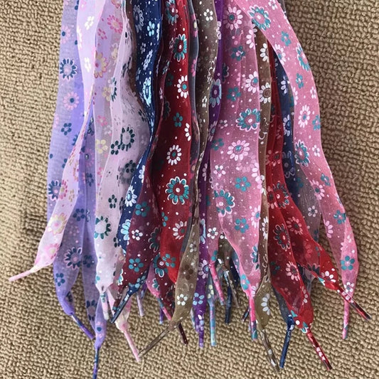 11Color Printing Snow Yarn Lace 2.5CM Width 80CM/100CM/120CM Length ultra-thin transparent lace  Sneaker Sport Shoes Lace