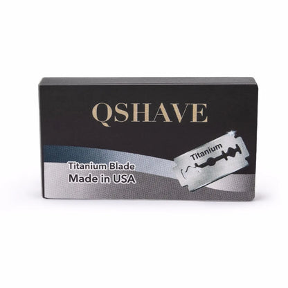 Qshave Double Edge Safety Razor Blade Straight Razor Titanium Blade Classic Safety Razor Blade Made in USA, 10 Blades