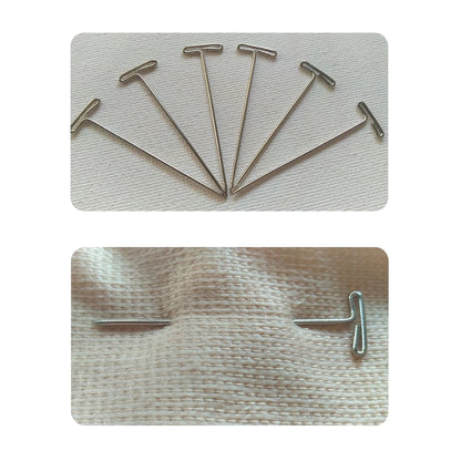 50 Pieces Wig T Pins for Holding Wigs Silver 32mm Long T-pins Styling Tools For Wig Display OLD STREET