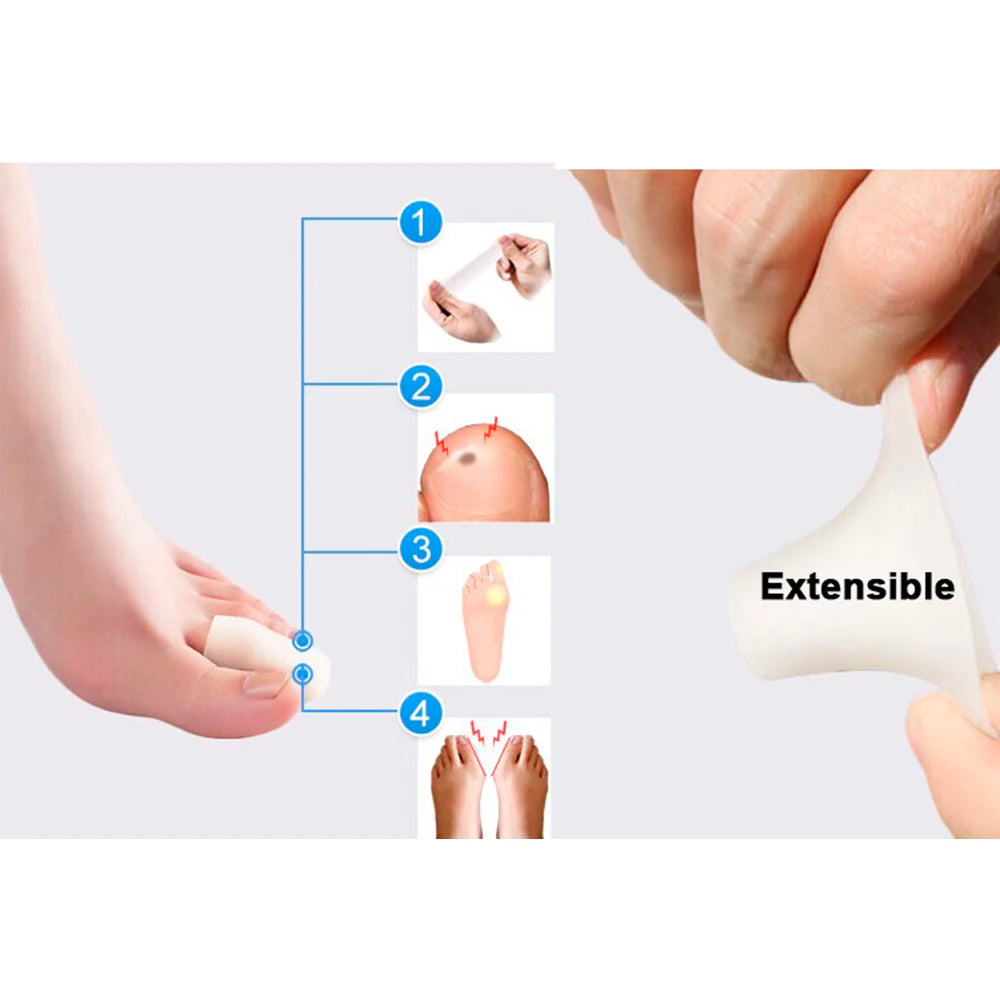 8Pcs Women Silicone Gel Tube Finger Toe Protectors Blister Protect Foot Feet Pain Relief Feet Care Feet Care Product C477