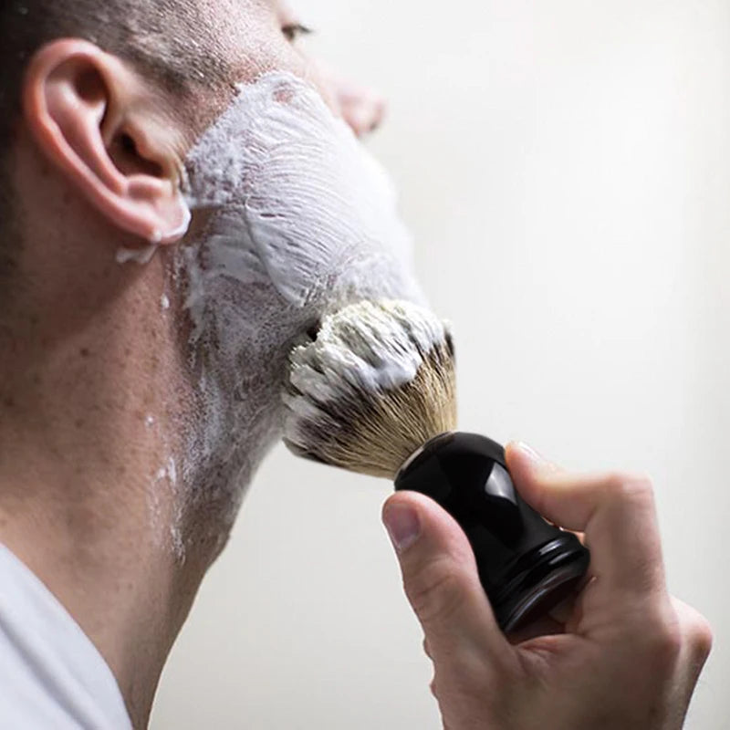 Qshave Man Pure Badger Hair Shaving Brush 100% Original for Razor Edge Safety Straight Classic Safety Razor 11.5cm x 5.2cm
