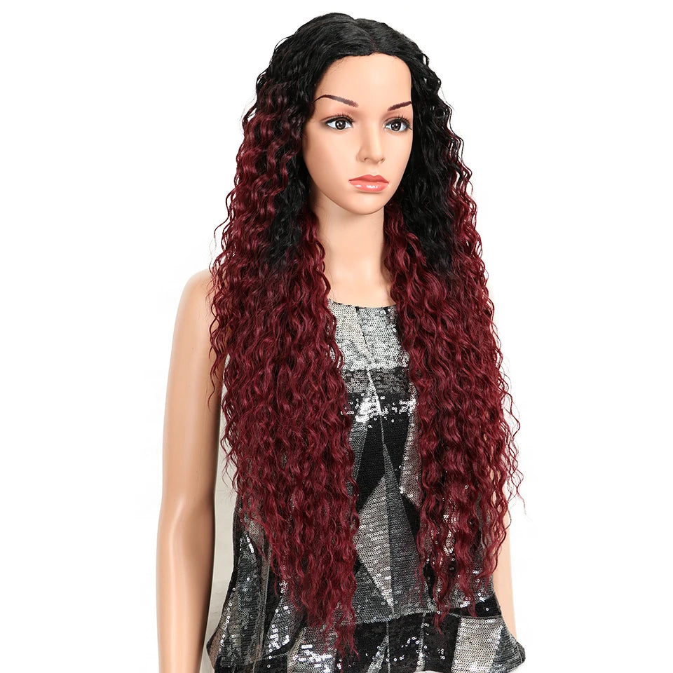 Magic Synthetic Lace Wig Wave Wigs Omber Blonde Wig High Temperature Fiber Curly Hair Wigs For Women Cosplay Lace Front Wig