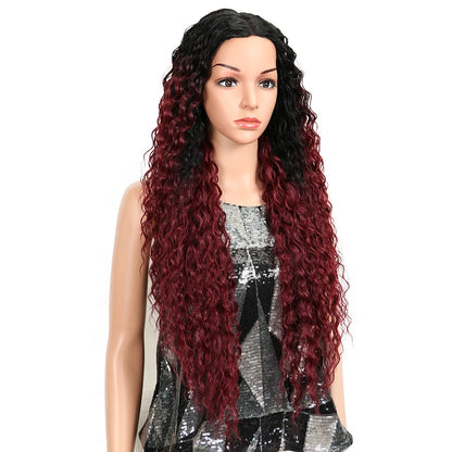 Magic Synthetic Lace Wig Wave Wigs Omber Blonde Wig High Temperature Fiber Curly Hair Wigs For Women Cosplay Lace Front Wig