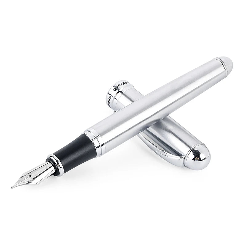 Luxury Brand Jinhao X750 Silver Stainless Steel Fountain Pen Medium 18KGP Nib School Office Supply Ink Pens Gift Stationery