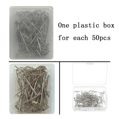50 Pieces Wig T Pins for Holding Wigs Silver 32mm Long T-pins Styling Tools For Wig Display OLD STREET