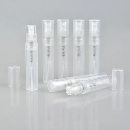 100pcs/lot 2ml 3ml 4ml 5ml Small Round Plastic Containers Perfume Bottles Atomizer Empty Cosmetic Containers For Sample