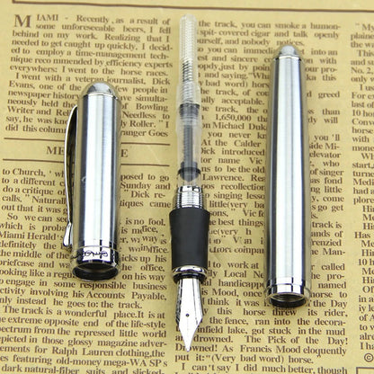 Luxury Brand Jinhao X750 Silver Stainless Steel Fountain Pen Medium 18KGP Nib School Office Supply Ink Pens Gift Stationery